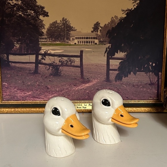 Vintage Duck Salt + Pepper Shakers Ceramic Duck Tablescape Ducks EUC - Picture 3 of 9